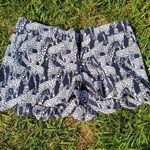 Crown and Ivy giraffe print twill dress shorts